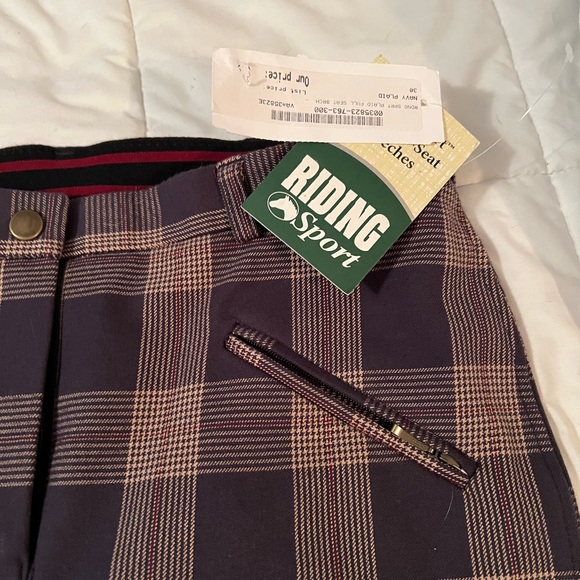 NWT Riding Sport Women's Plaid Pants - Black and Brown - Picture 2 of 7